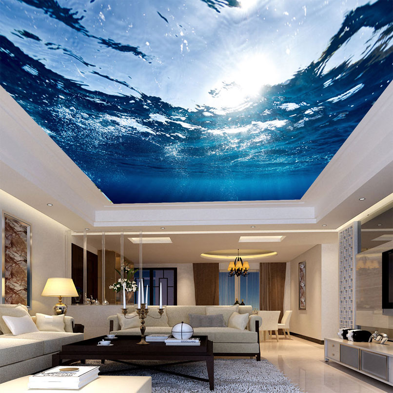 Custom Any Size 3D Mural Wallpaper Underwater World Suspended Ceiling Fresco Living Room Bedroom Ceiling Wall Papers Home Decor