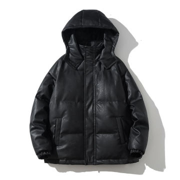 ExtFination Men's Casual Oversize Warm Parkas 2020 Winter New Woman Black Solid Color Warm Lint Jacket Streetwear Man Parka