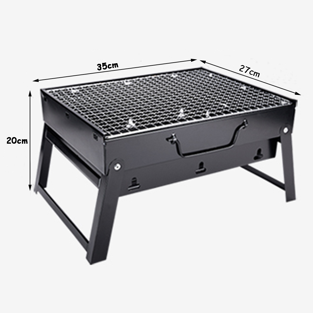 BETOHE Camping Grill Portable Folding Charcoal BBQ Grill for 1-3 Person Stainless Steel Simple Picnic Barbecue Rack