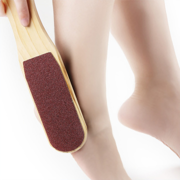 1pc Double Sides Foot File Foot Rasp Pedicure Tools Feet Dead Skin Callus Remover Sandpaper Wooden Handle Foot Care