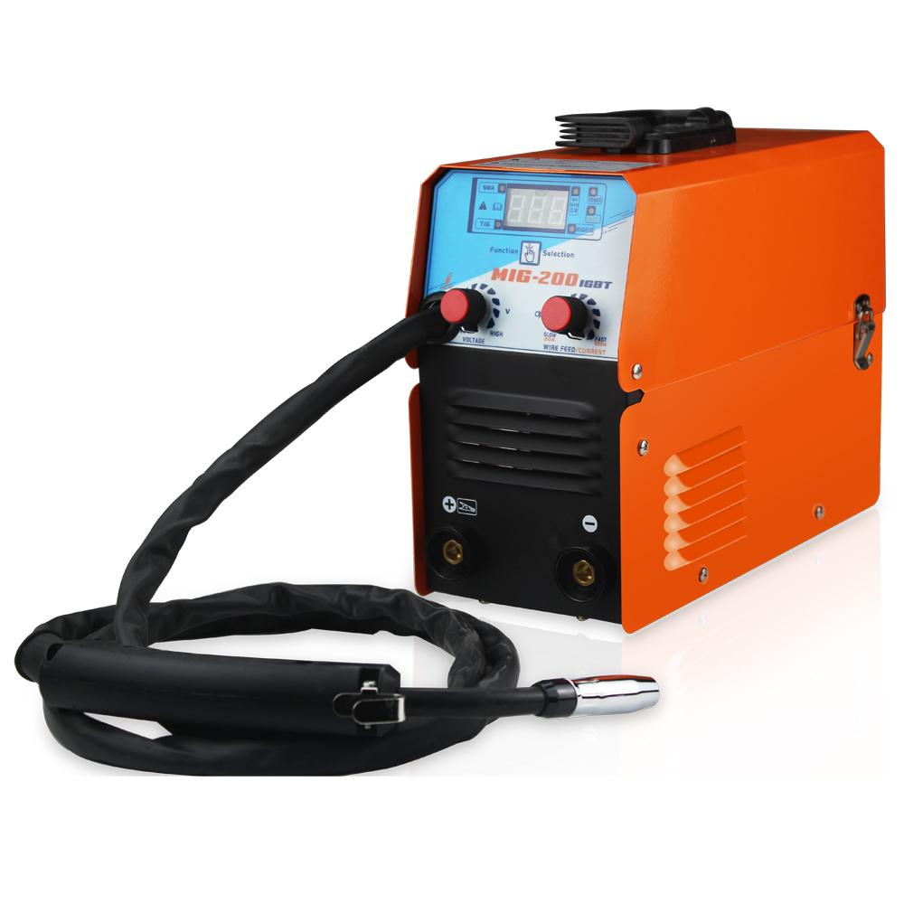 Mini MIG-200 AC220V IGBT MIG Welder MMA TIG 1 Phase Gasless Welding Machine Welding Equipment Soldering Tool