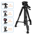 Andoer TTT-663N 57.5inch Camera Tripod for Phone Tripode Para Camara for DSLR SLR Camcorder with Carry Bag Phone Clamp