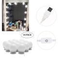 Hollywood Mirror Lights LED adjustable Bulbs kit Vanity Makeup for wall dresser bathroom with Touch Dimmer and 5V USB plug in