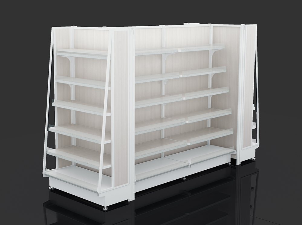 white shelves