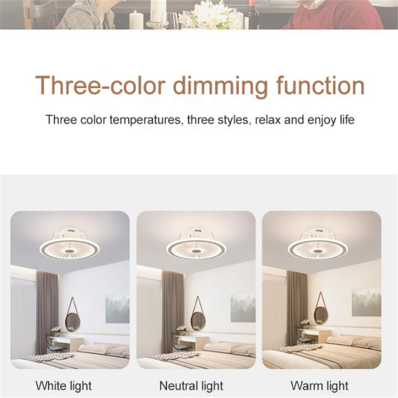 48cm Smart Ceiling Fan with Remote Control Cell Phone Indoor Home Decor Light Modern Lighting Circular Lamp Stepless Dimming