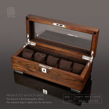 Tang 5 Slots Wood Watch Storage Boxes Case Mechanical Men's Watch Storage Organizer With Lock Wooden Jewelry Gift Box