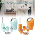 4/6 Pcs Nordic Bath Necessities,Toothbrush Holder/Toilet Brush Holder/Soap Dish/Rinse Cup/Sprayer Bottle Plastic Bathroom Set