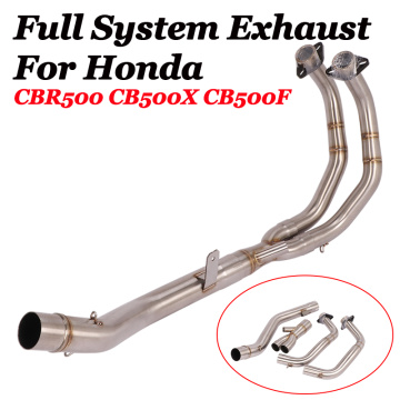 For HONDA CB500X CBR500 CB500F CBR500R Motorcycle Exhaust Header Link Tube Connect mid Pipe Full Systems 2013 14 15 16 17 18 19