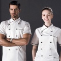 Chef Work Wear Uniform Chef Short Sleeve Double Breasted Jacket Restaurant Hotel Cook Clothes Uniform