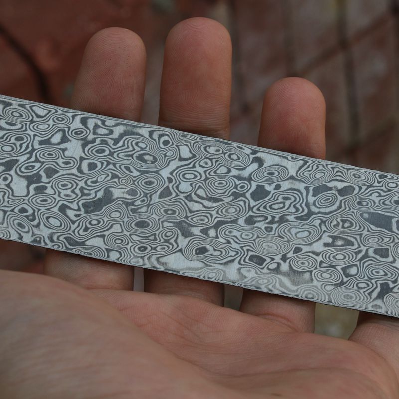 Damascus billet Damascus steel blanks HRC58 Knife Blanks Raindrop / Fireballs patterns 250mm x 35mm x 4mm