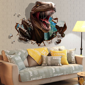 3D dinosaur wall stickers kids rooms Dinosaur Assault Bedroom living room decoration mural home decor stickers decals wallpaper