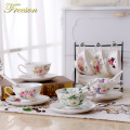 Bone China Tea Cup Saucer Spoon Set Elegant Ceramic Teacup 200ml British Porcelain Coffee Cup Dropshipping