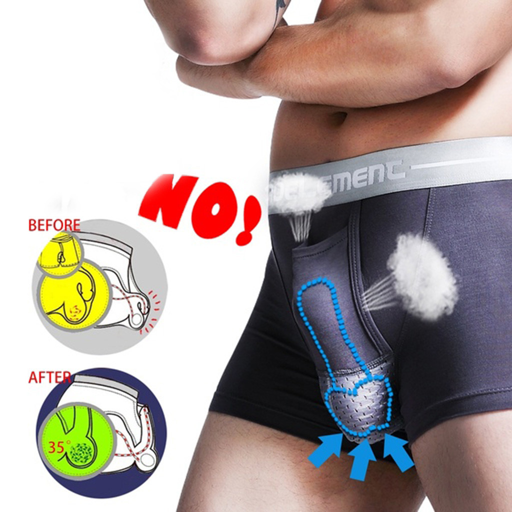 Men`s Breathe Underwear Bullet Separation Scrotum Physiological Men's Underpants Breathable Boxers Panties ropa interior hombre