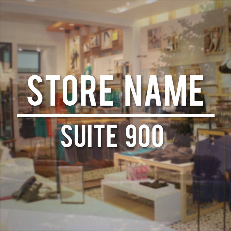 Custom Store Name Sign - Suite Number Business Vinyl Decal Sticker For Door, Window, Etc Waterproof Mural For Glass BS03