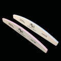 10 Pcs/lot White 180/240 Grit Nail File Buffer 2 Side Washable Nail File Professional Manicure Tool Sandpaper Half Moon Design