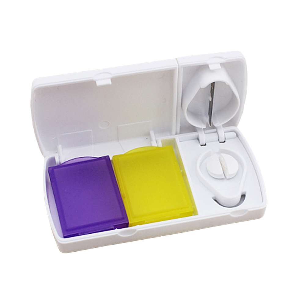 Pill Box Dual Grids Pill Box Mini Partition Medicine Tablets Dispenser Portable Pill Storage Case Pill Container Accessories