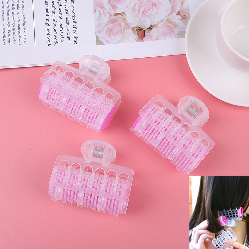 3pcs/lot Plastic Self Grip Hair Rollers Clips Cling DIY Pink Hair Curlers Styling Tool Salon Hairdressing Maker 5.5*2.5*6.5cm