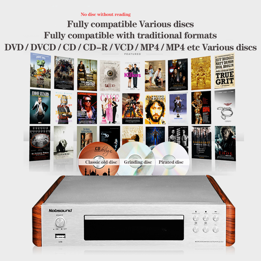 Nobsound dv-525 DVD player home HD children evd player vcd player LED Display Player usb HDMI HD mini dvd player for All regions