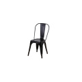 A set of 4 metal dining chairs, industrial style chairs, stackable,used for restaurant terrace outdoor furniture (white/black)