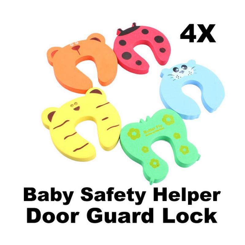 4pcs/Set Children Baby Safety Door Stop Lock Edge Corner Guards Finger Pinch Protection from Children Safety Lock Random Color