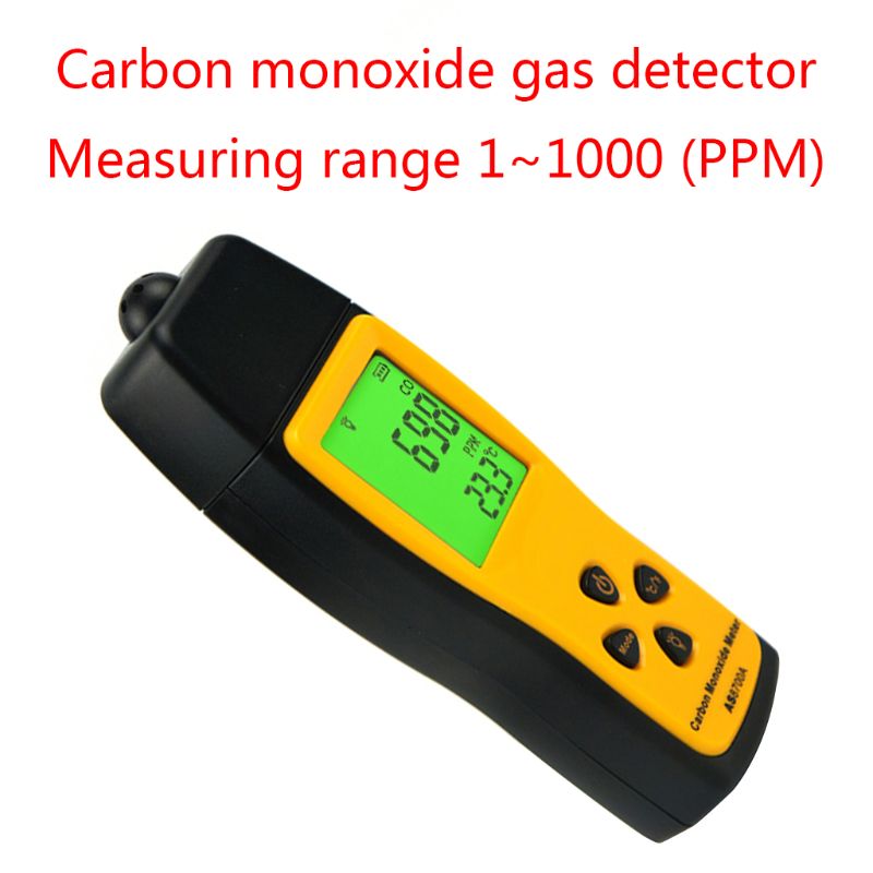 AS8700A Portable CO Gas Analyzers Handheld Carbon Monoxide Meter Tester Monitor Detector Gauge LCD Display Sound Light A