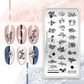 BORN PRETTY Rectangle Nail Stamping Plates Flower Simple Image Stainless Steel Nail Art Stamp Template for Printing Naill
