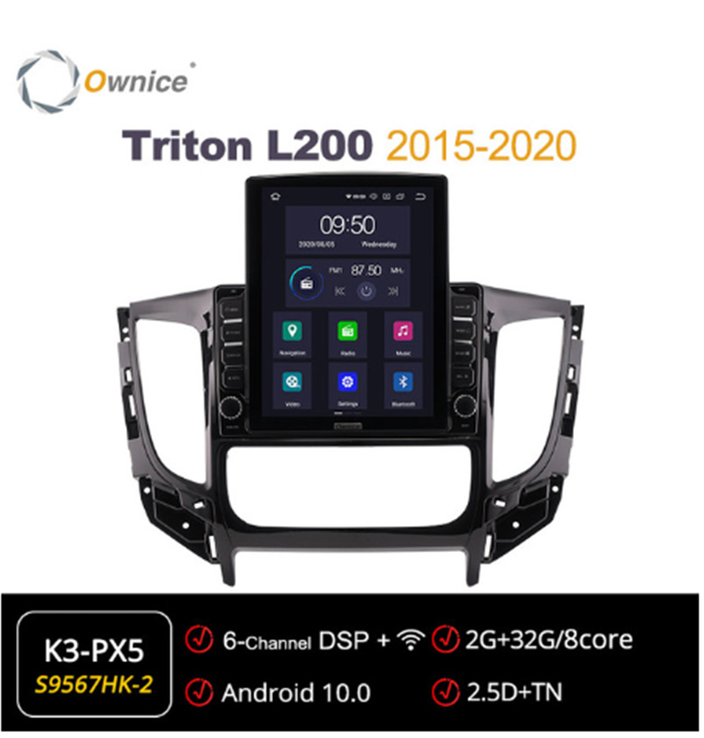 Ownice Octa 8Core Android 10.0 Car Radio forMitsubishi Triton L200 2015 - 2020 GPS 2 Din Multimedia Stereo Player Tesla Style