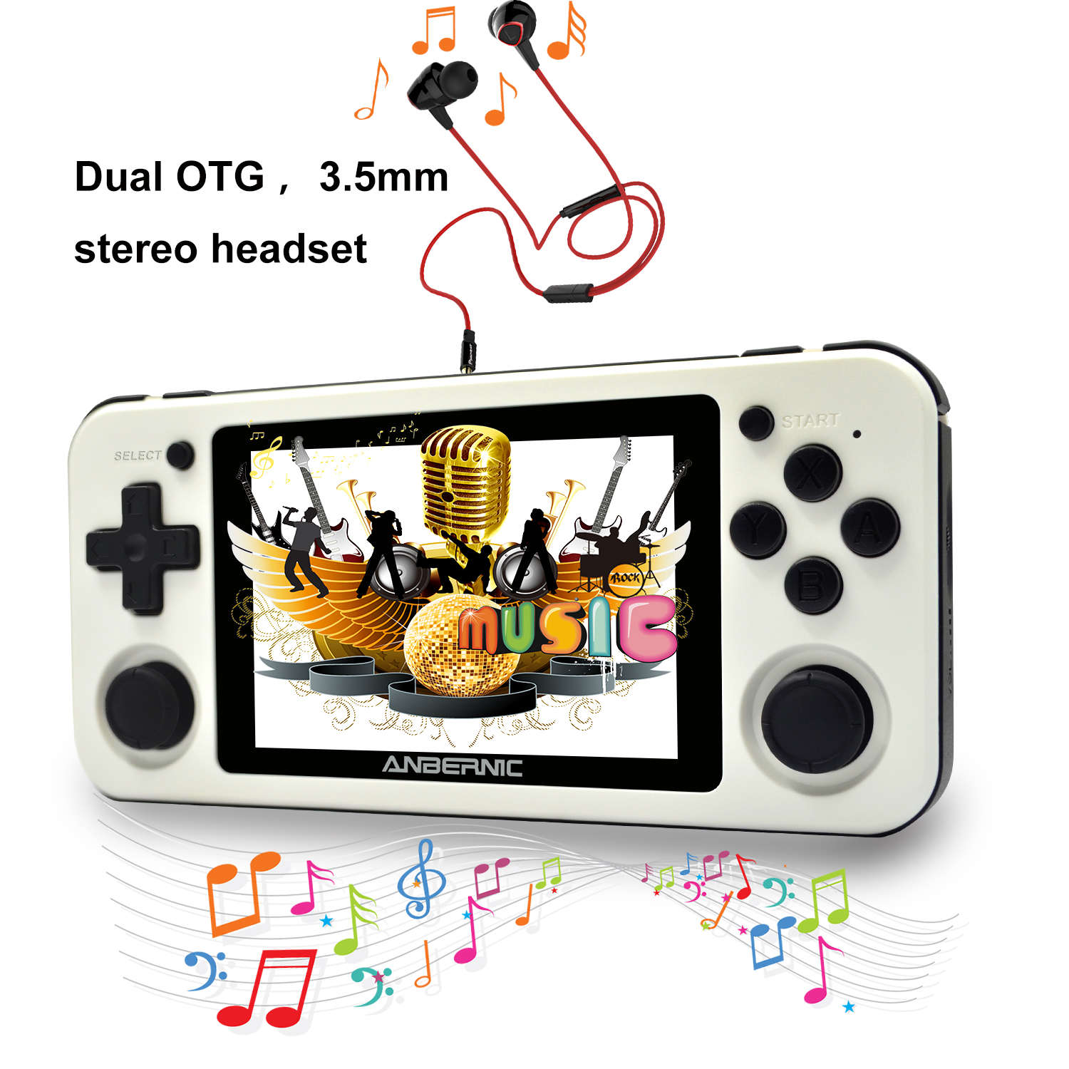 ANBERNIC RG351P Handheld Game Player 64GB Emuelec Open System PS1 64Bit 2500 Games IPS Screen Portable RG350P Retro Game Console