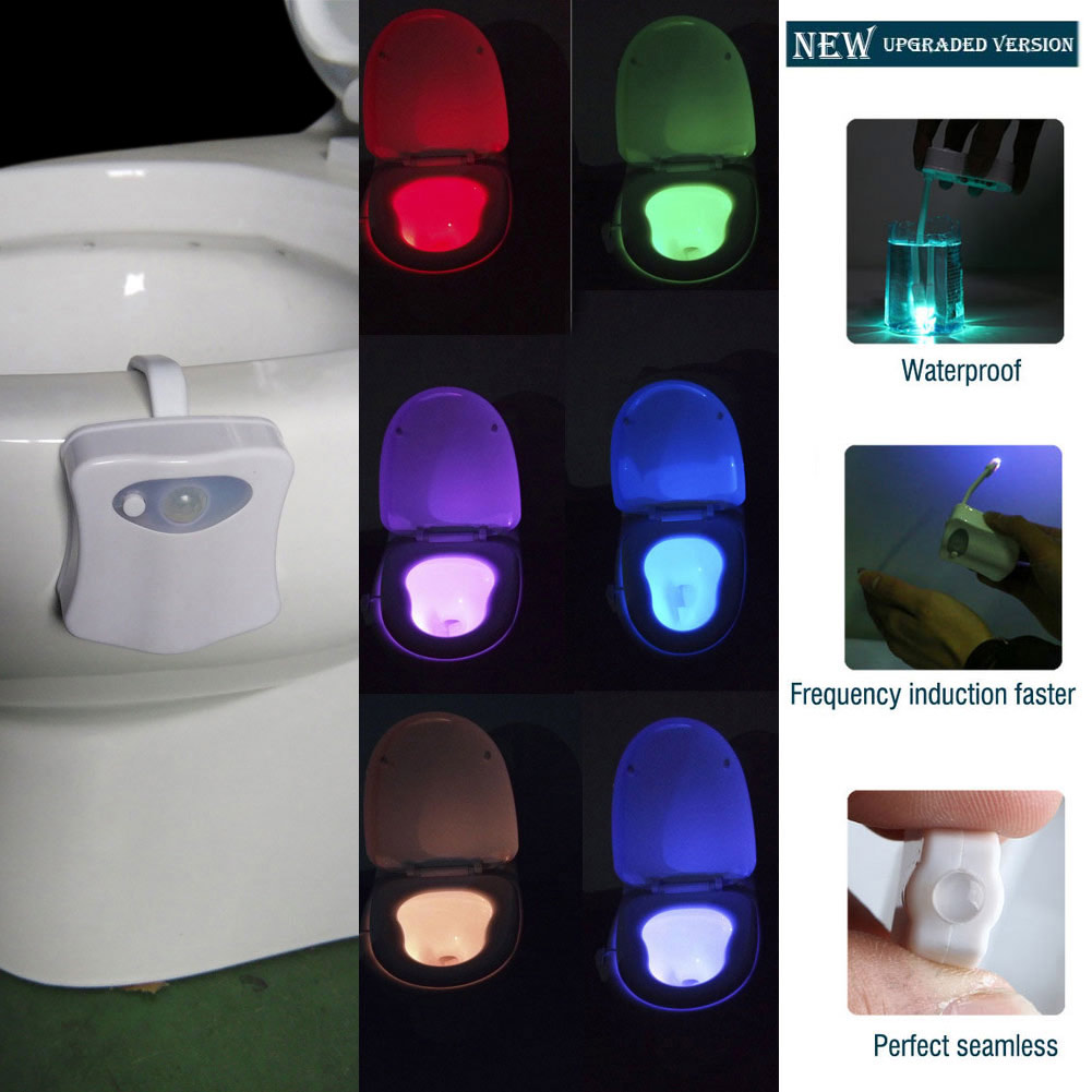 Toilet Light Led Night Light Human Motion Sensor Backlight For Toilet Bowl Bathroom 8 Color WC Nightlight For Kids Child