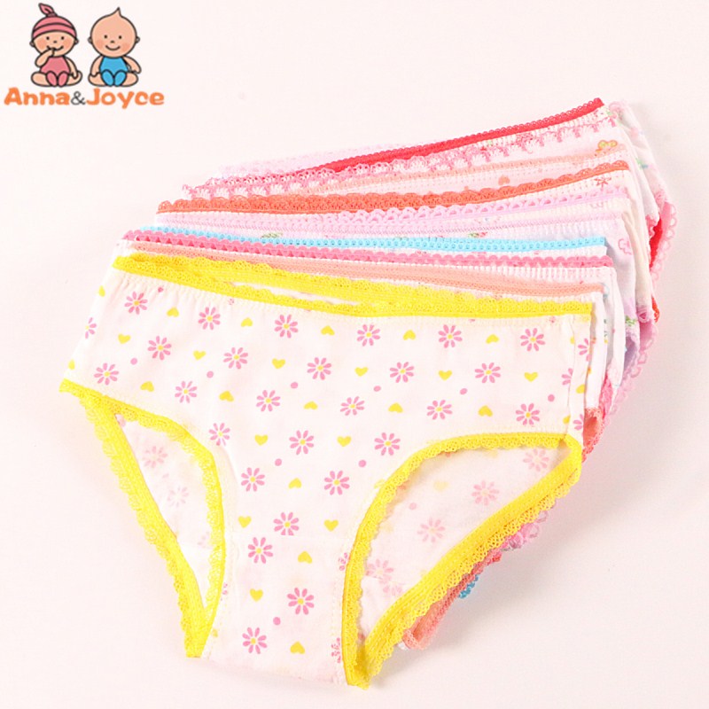 4pcs Girl Panties Kids Underwear Baby Pants Shorts Briefs Cotton Underpants 2-12Years