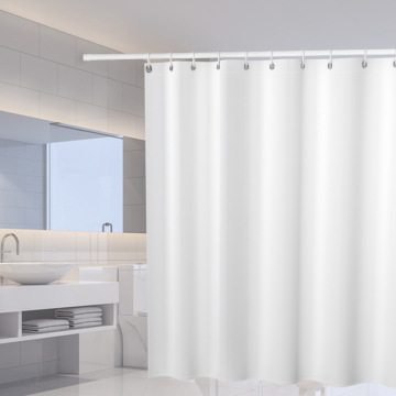 White Shower curtains Solid Color Polyester Fabric Thicken Waterproof Mildewproof Bath Curtain Bathroom Screen Partition Curtain