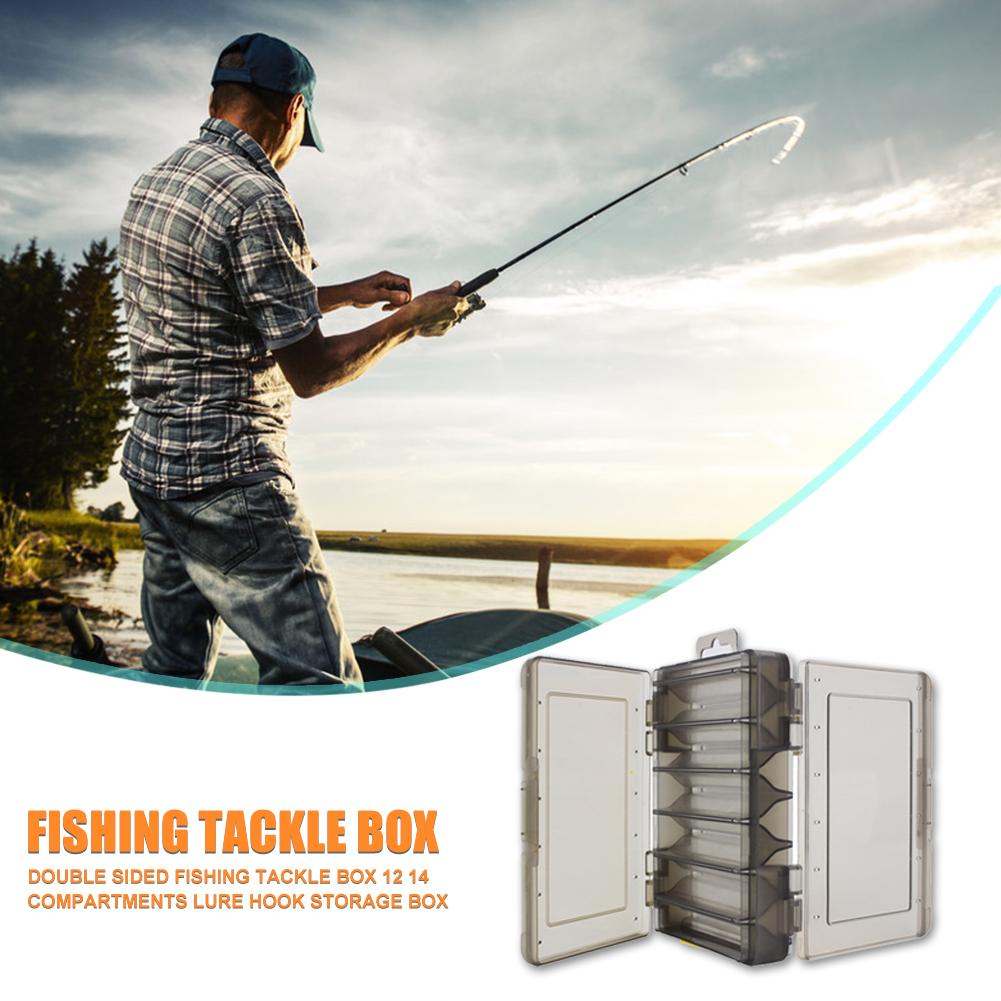 Durable Storage Box Portable Delicate Design Double Sided Fishing Tackle Box Bait Lure Hook Storage Box Fishing Accessories