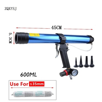 Pneumatic Sealant Gun 600ml Air Gun Valve Silicone Sausages Caulking Tool Caulk Nozzle Glass Rubber Grout Construction Tools