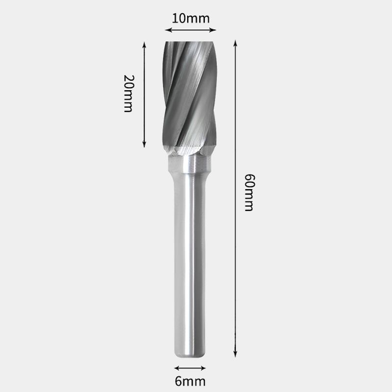 A6-16mm Cylinder Roughing Mills Metal Aluminum Wood Carving Knife Slab Milling Cutter Router Bit Set Woodworking Tools