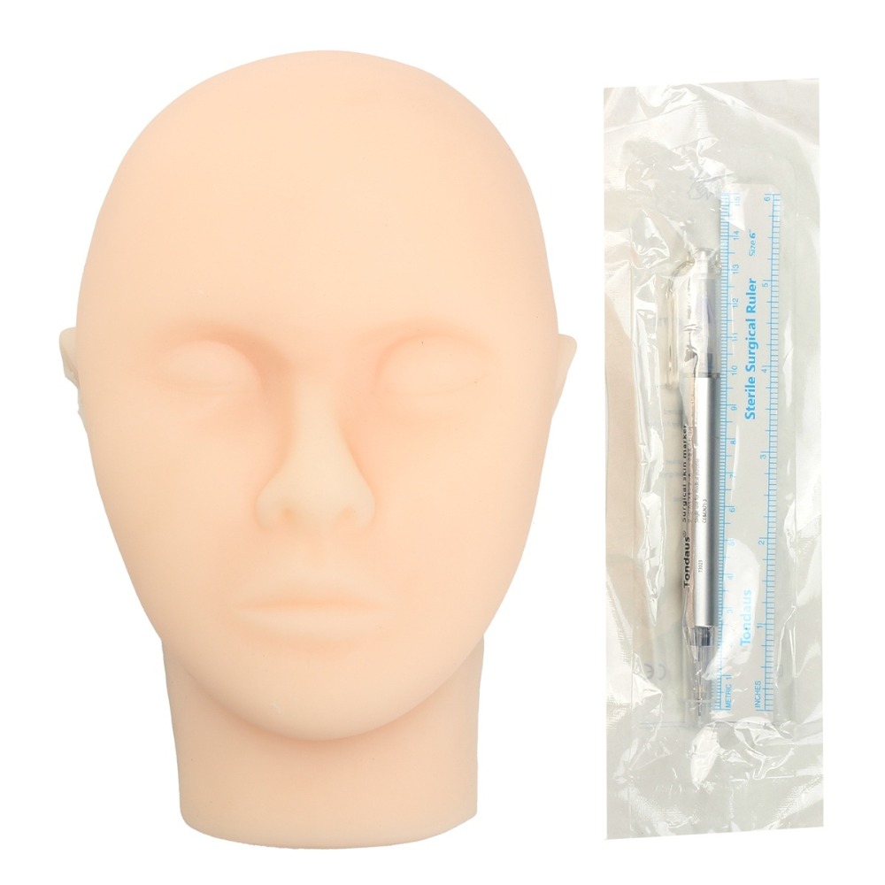 Soft Silicone Head Model Skin Suture Facial Medical Mini-plastic Surgery Learning Practice Tools