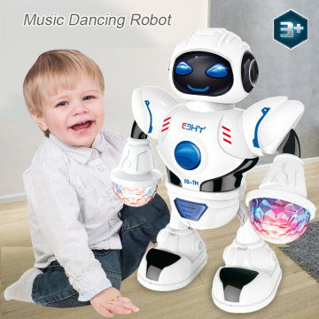 Newest Space Dazzling Music Robot Shiny Educational Toys Electronic Walking Dancing Smart Space Robot Kids Music Robot Toys Gift