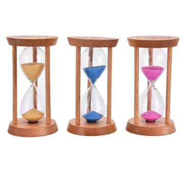 3 Mins Glass&Wood Sand Clock Frame Sandglass Hourglass For Living Room Room Classroom Handmade Home Kitchen Timer