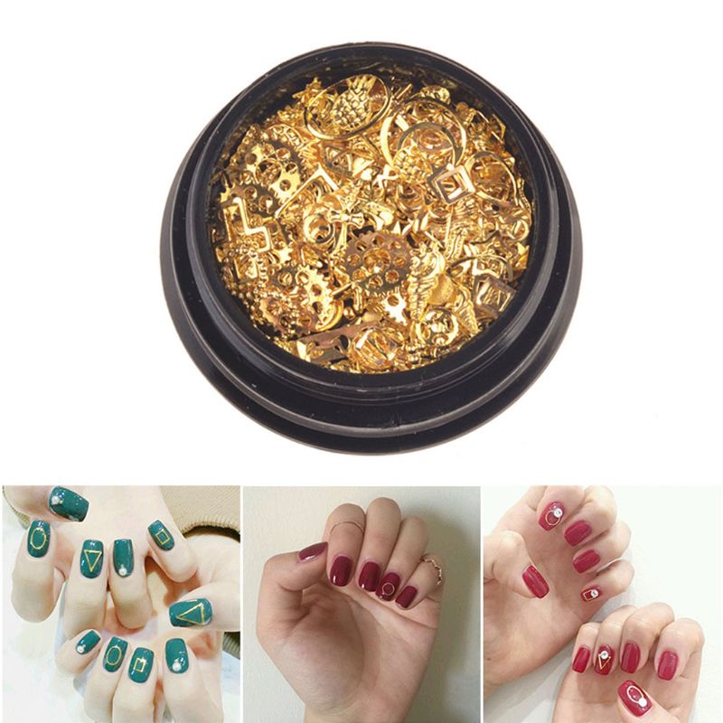 120Pcs Gold Nail Art Metal 3D Mix Frame Jewelry Filling UV Resin Epoxy Mold Making Filling For DIY Jewelry
