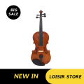 1/4 Violin Natural Acoustic Solid Wood Spruce Flame Maple Veneer Violin Fiddle with Case Rosin Bow Strings Shoulder Rest