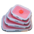 4 pcs Silicone Lunch Box Portable Bowl Colorful Folding Food Container Lunchbox 350/500/800/1200ml Eco-Friendly