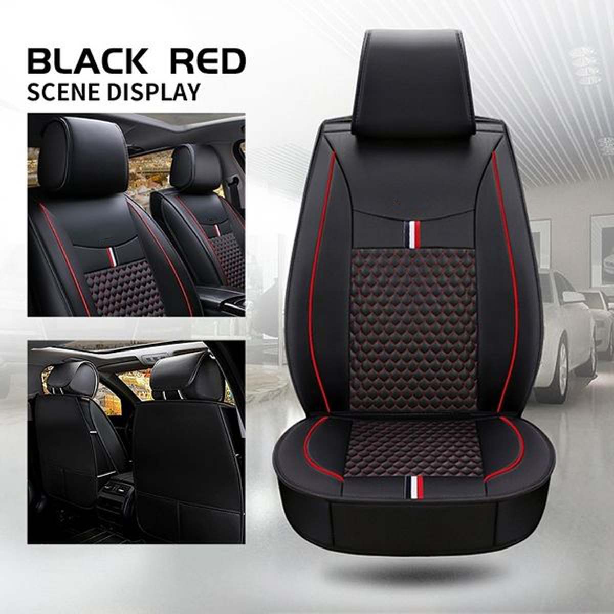 PU Leather Car Seat Cover 4 Color Auto Seat Cushion Interior Accessories Universal Front Seats Covers Protector Mat Car Styling