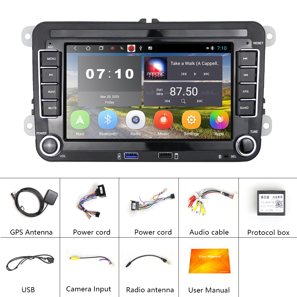 AMPrime Car Multimedia player 2 Din Car Radio Android 7" For Skoda/Seat/Volkswagen/VW/Passat b7/POLO/GOLF 5 6 GPS Auto Stereo