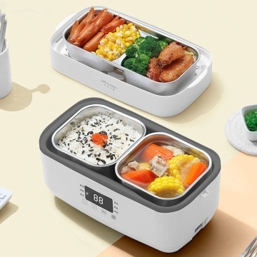 220V Multi-function Electric Thermal Insulation Box Portable Steam Heating Double Stainless Steel Inner Rice Cooker Office