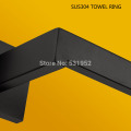 High Quality SUS304 Stainless Steel Matte Black Finish Towel Ring Bathroom Towel Holder Towel Rack Export To European Free Ship