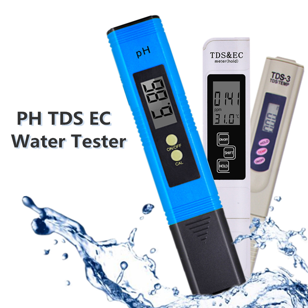 Digital PH EC TDS Tester Temperature PH Meter Pen Water Purity PPM Filter Hydroponic for Aquarium Pool Water Monitor 48%off