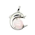 New Arrival Natural Stone Dolphin Pendant Gemstone Healing Dolphins Charm Pendant for DIY Jewelry Making