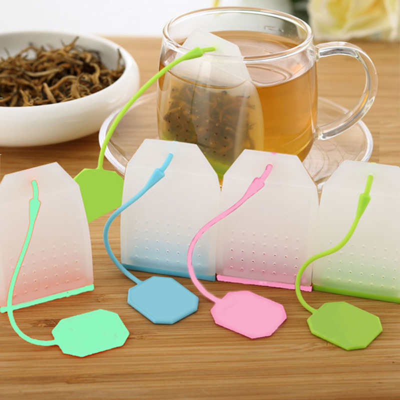 1PC Silicone Tea Strainer Herbal Spice Infuser Filter Diffuser Food-grade Silicone Tea Bags Kitchen Coffee Tea Tools