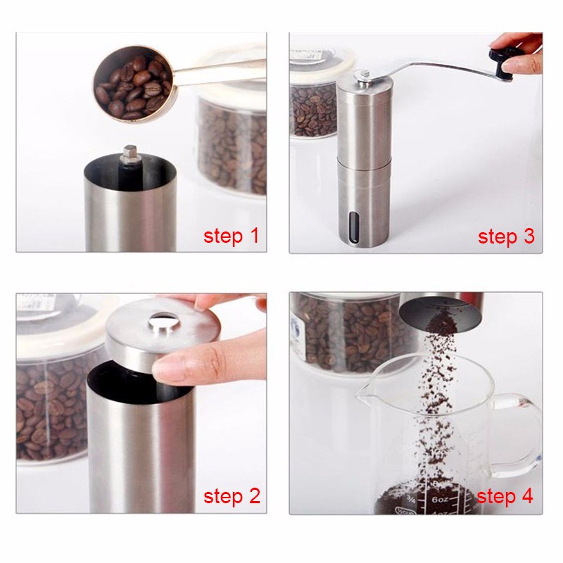 Eworld Modern Stainless Steel Hand Manual Grinder Mills Machine Adujustable Kitchen Grinding Pepper Coffee Nuts Pills Spice Mill