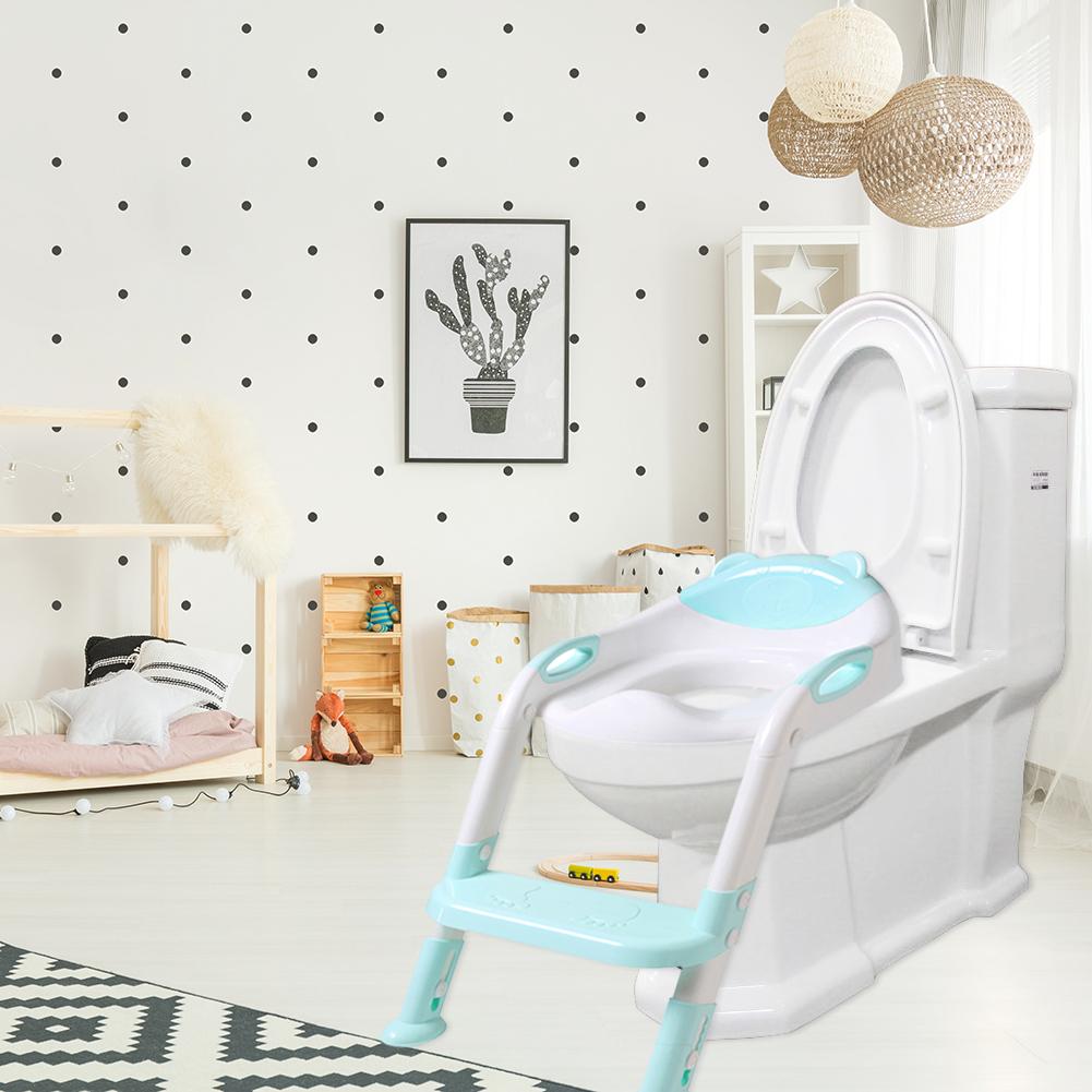 Comfortable Baby Potty Training Seats Infant Kids Toilet Folding Seat With Adjustable Ladder Environmental PP Fit For 1-7Y Kids