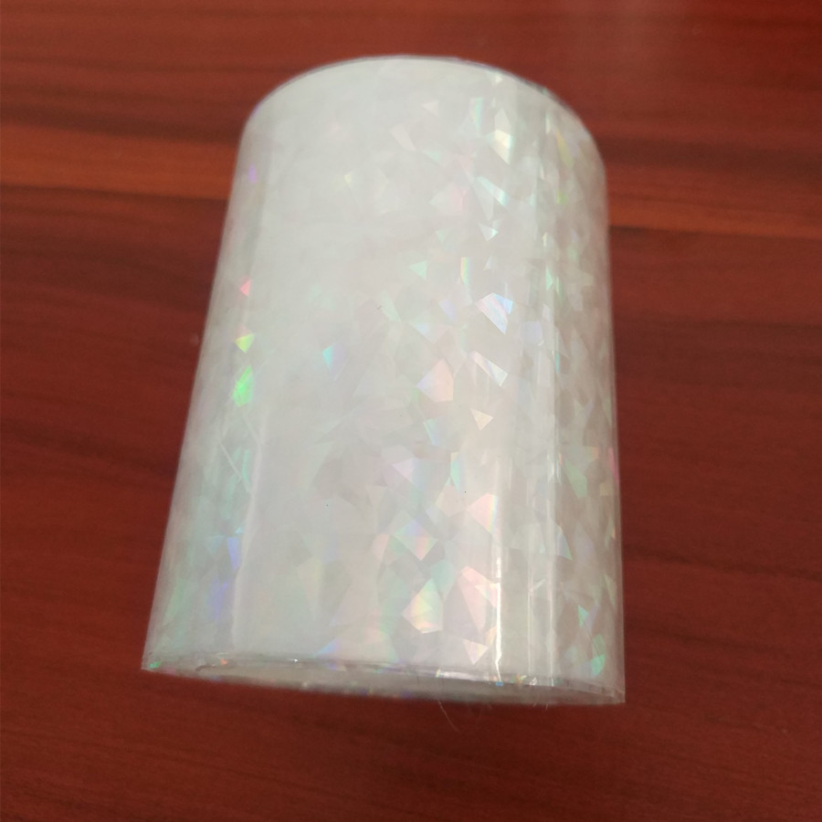 Two rolls Transparent holographic foil Hot stamping foil hot press on paper or plastic 8cm x120m heat stamping film
